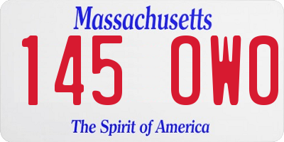 MA license plate 145OW0