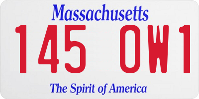 MA license plate 145OW1