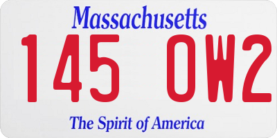 MA license plate 145OW2