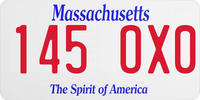 MA license plate 145OX0