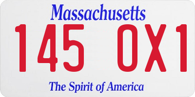 MA license plate 145OX1