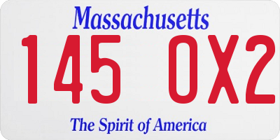 MA license plate 145OX2