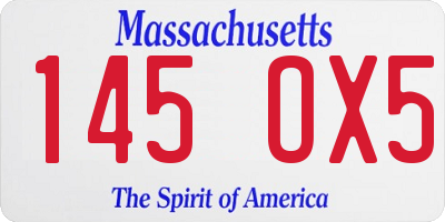 MA license plate 145OX5