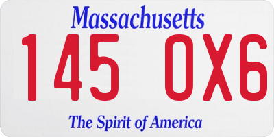 MA license plate 145OX6