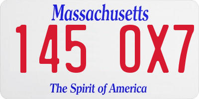 MA license plate 145OX7