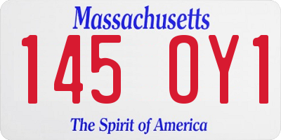 MA license plate 145OY1