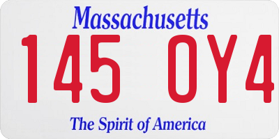 MA license plate 145OY4