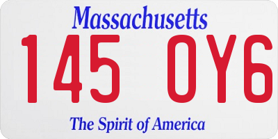 MA license plate 145OY6