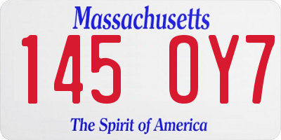 MA license plate 145OY7