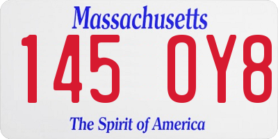 MA license plate 145OY8
