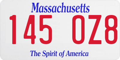 MA license plate 145OZ8