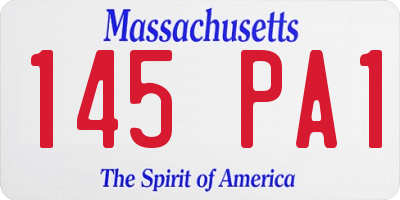 MA license plate 145PA1