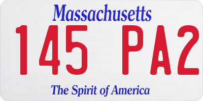 MA license plate 145PA2