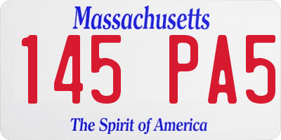 MA license plate 145PA5