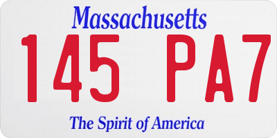 MA license plate 145PA7
