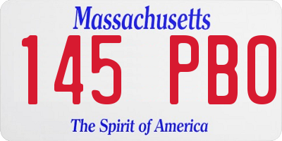 MA license plate 145PB0