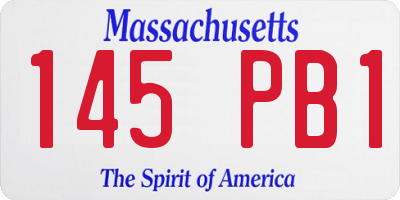 MA license plate 145PB1