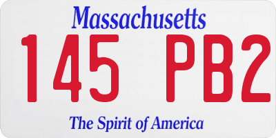 MA license plate 145PB2