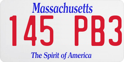 MA license plate 145PB3