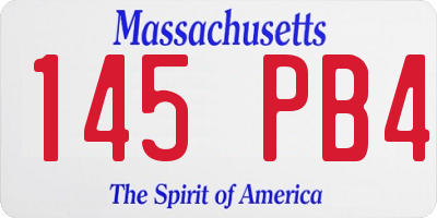 MA license plate 145PB4