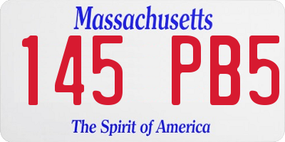 MA license plate 145PB5
