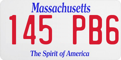 MA license plate 145PB6