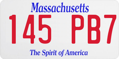 MA license plate 145PB7