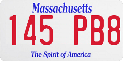 MA license plate 145PB8