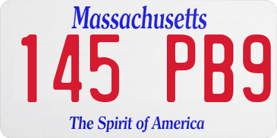 MA license plate 145PB9