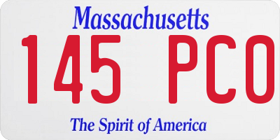 MA license plate 145PC0