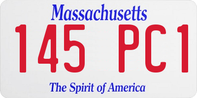 MA license plate 145PC1