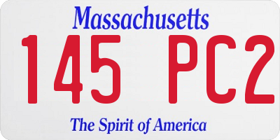 MA license plate 145PC2