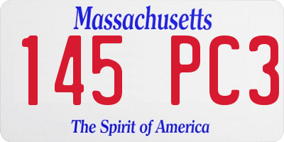 MA license plate 145PC3