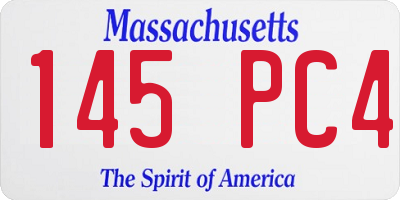 MA license plate 145PC4