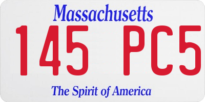 MA license plate 145PC5