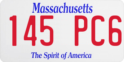 MA license plate 145PC6