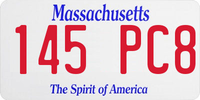 MA license plate 145PC8
