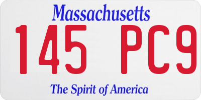 MA license plate 145PC9