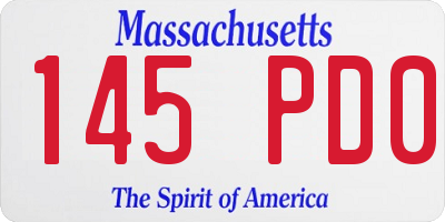 MA license plate 145PD0