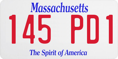 MA license plate 145PD1