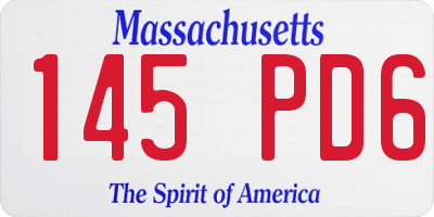 MA license plate 145PD6