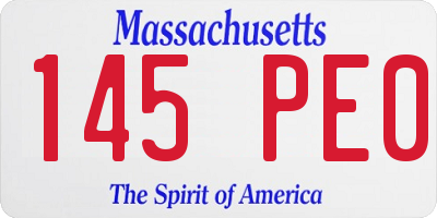 MA license plate 145PE0