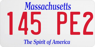 MA license plate 145PE2