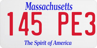 MA license plate 145PE3