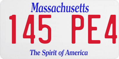 MA license plate 145PE4