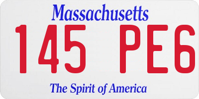 MA license plate 145PE6