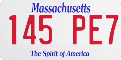 MA license plate 145PE7