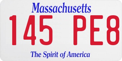 MA license plate 145PE8