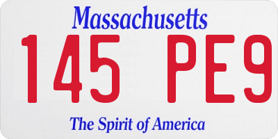 MA license plate 145PE9