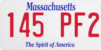 MA license plate 145PF2
